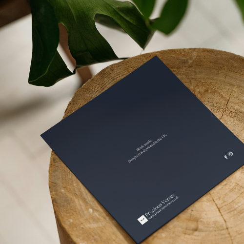 Back of Psalm 34:8 Happy Birthday card showing blank inside and white envelope – UK Christian card design